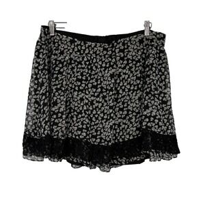 Y2K Tripp NYC Daang Goodman Womens Skull Print‎ Mini Skirt 12 Black Lace Goth